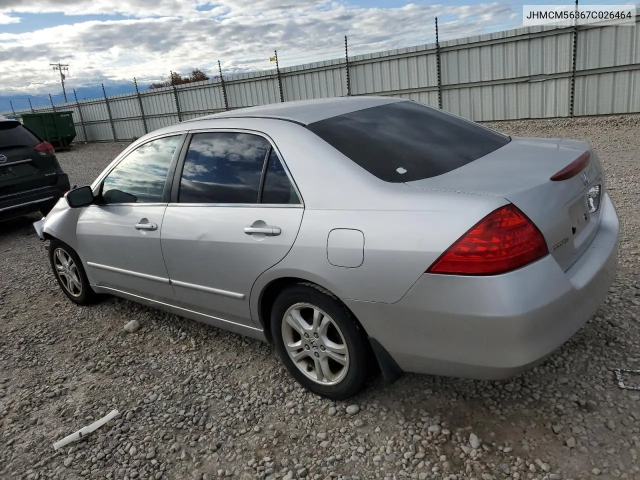 2007 Honda Accord Se VIN: JHMCM56367C026464 Lot: 57083675