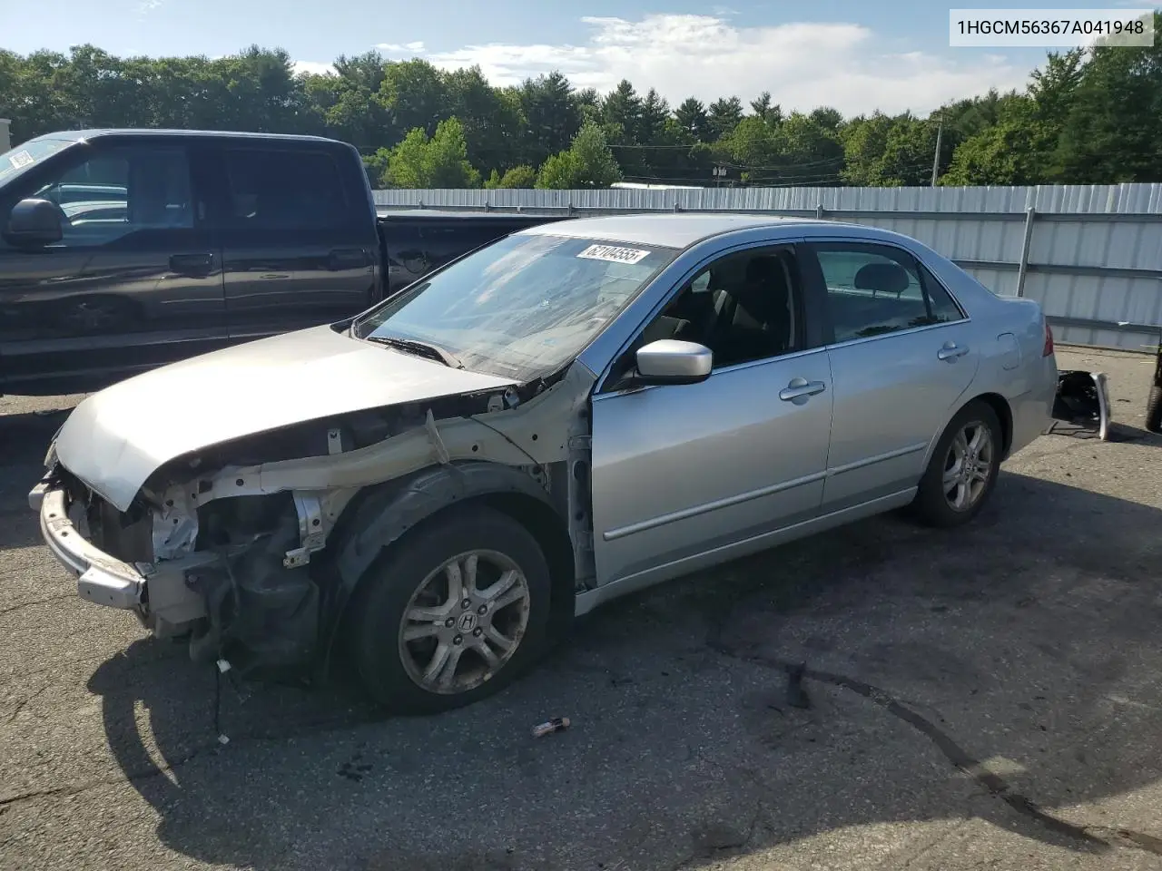 2007 Honda Accord Se VIN: 1HGCM56367A041948 Lot: 62104555