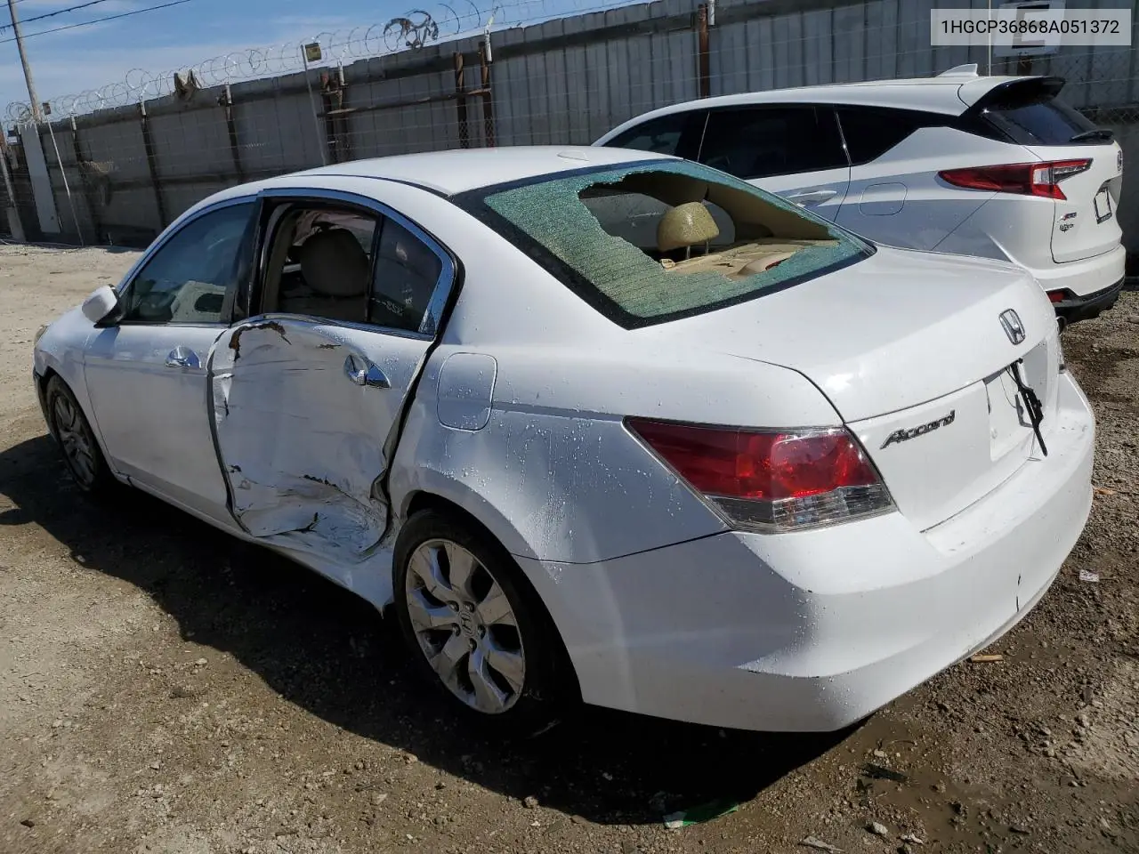 2008 Honda Accord Exl VIN: 1HGCP36868A051372 Lot: 47856245