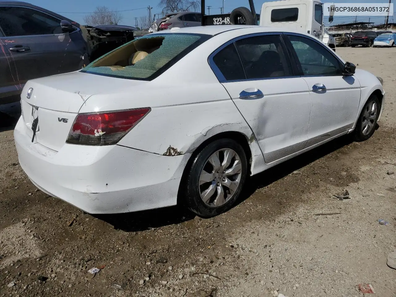 2008 Honda Accord Exl VIN: 1HGCP36868A051372 Lot: 47856245