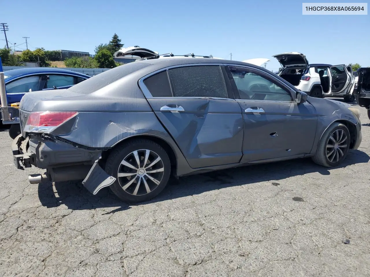 2008 Honda Accord Exl VIN: 1HGCP368X8A065694 Lot: 59230675