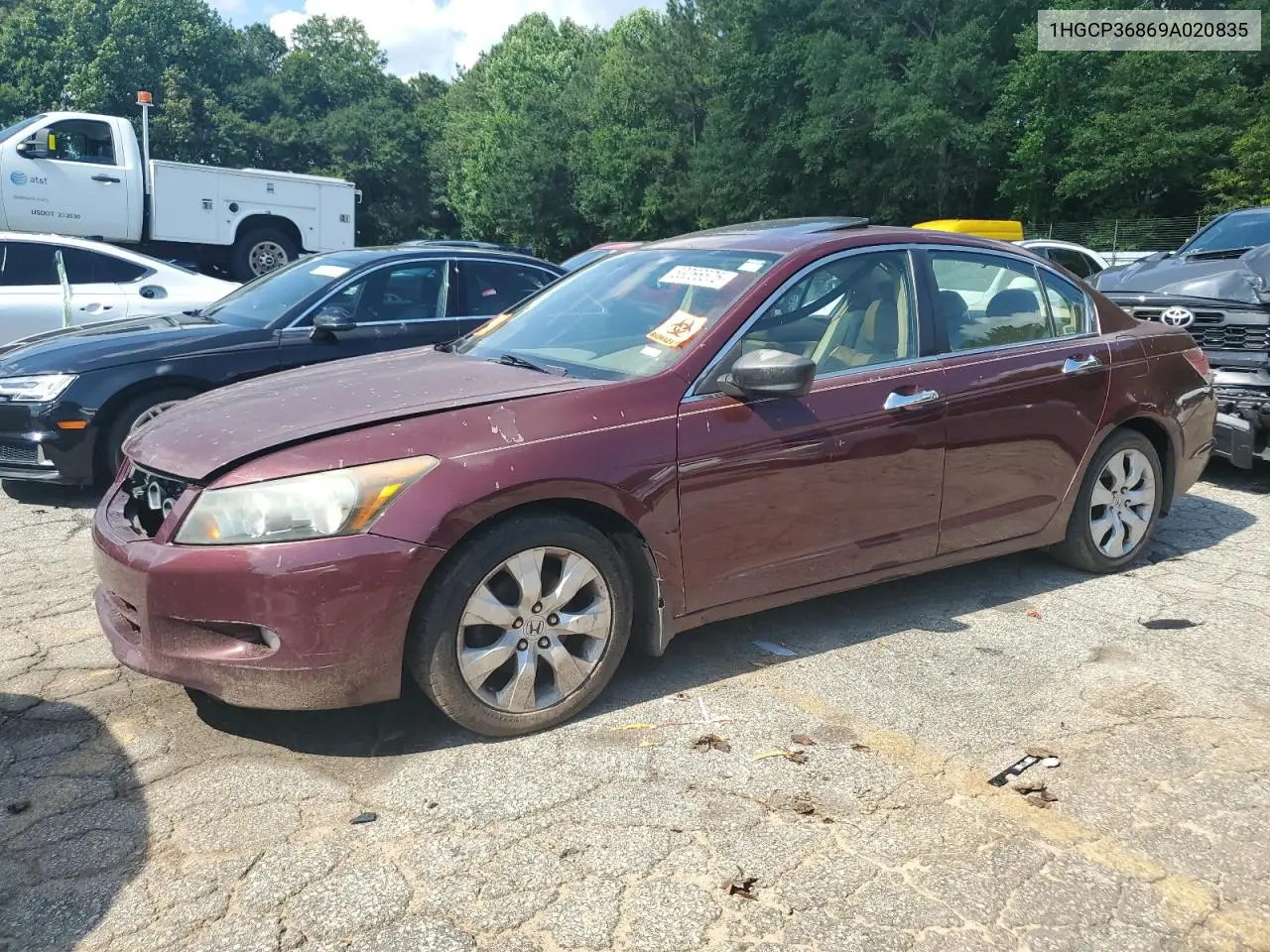 2009 Honda Accord Exl VIN: 1HGCP36869A020835 Lot: 63066575