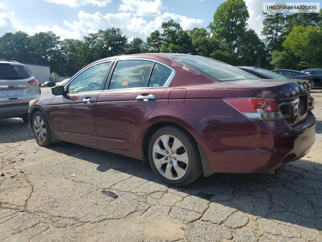 2009 Honda Accord Exl VIN: 1HGCP36869A020835 Lot: 63066575