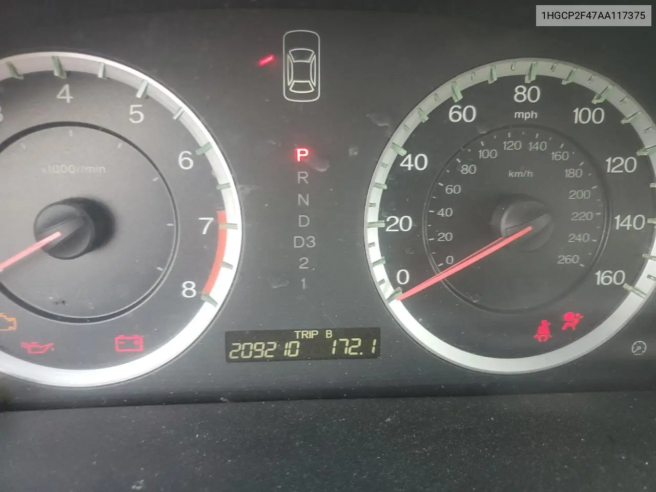 2010 Honda Accord Lxp VIN: 1HGCP2F47AA117375 Lot: 61823415
