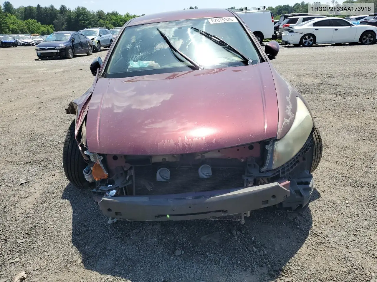 2010 Honda Accord Lx VIN: 1HGCP2F33AA173918 Lot: 62075585