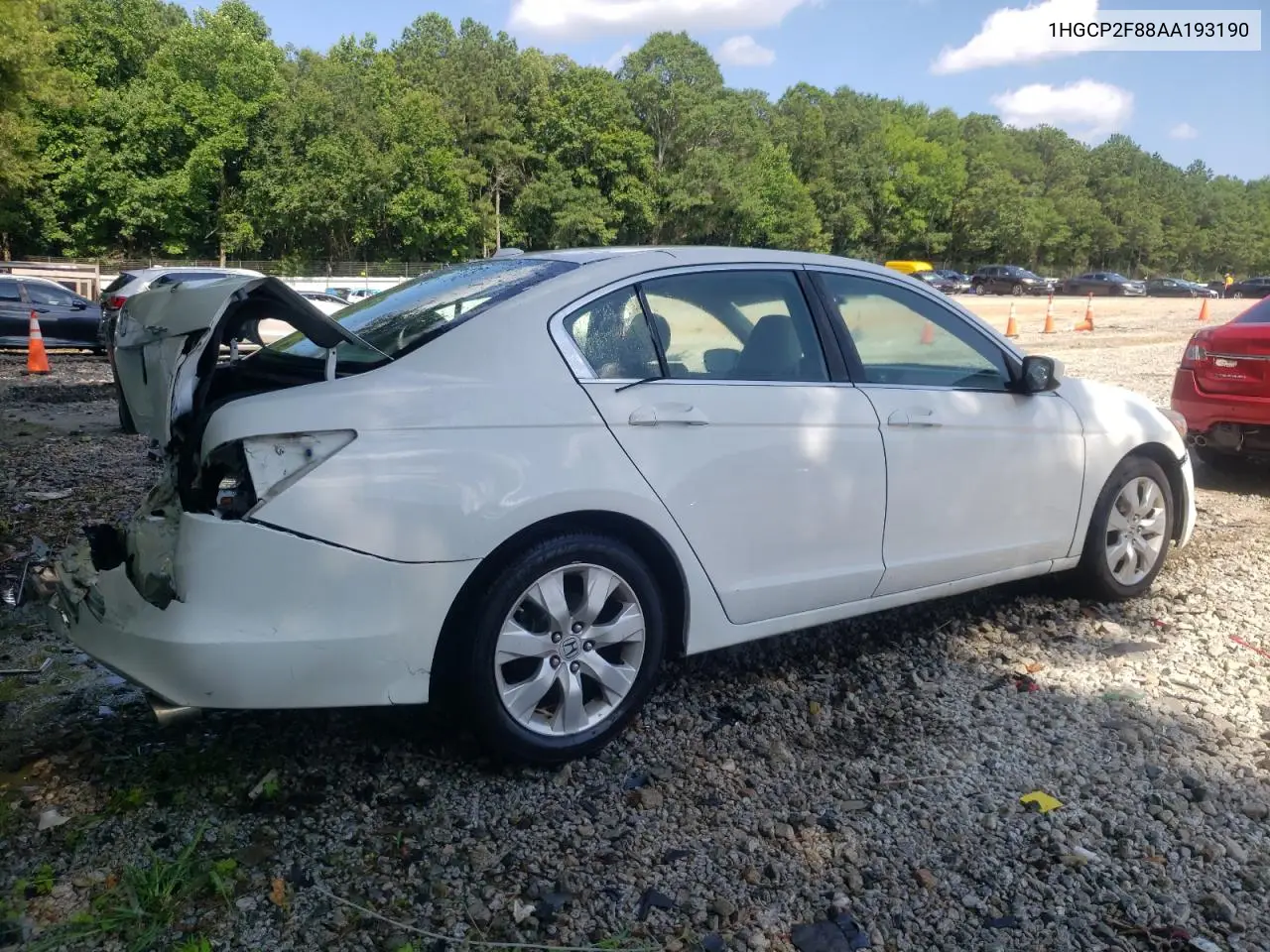 2010 Honda Accord Exl VIN: 1HGCP2F88AA193190 Lot: 62178585
