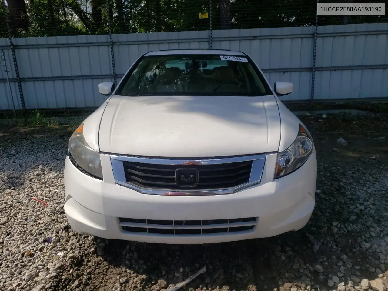 2010 Honda Accord Exl VIN: 1HGCP2F88AA193190 Lot: 62178585