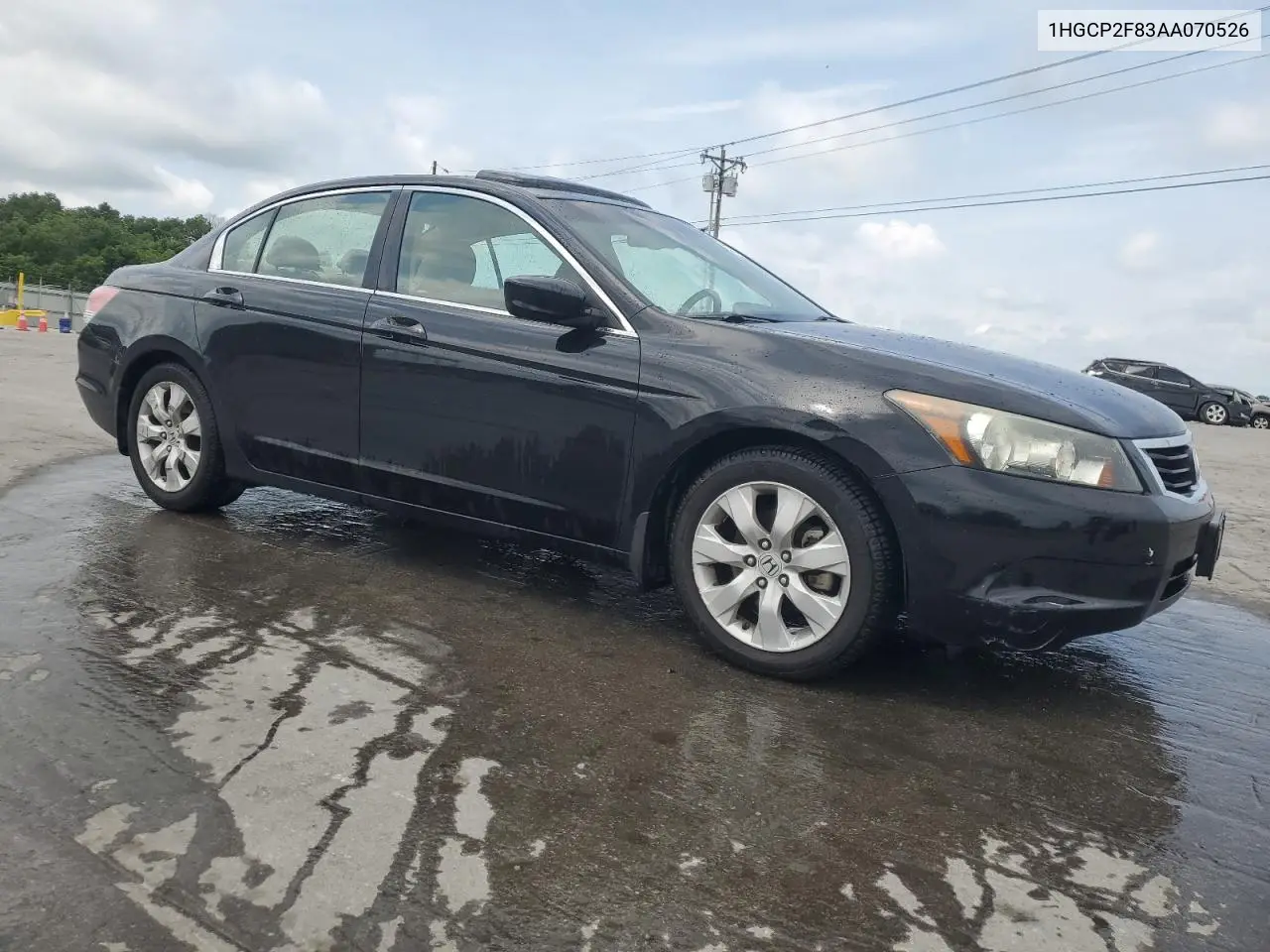 2010 Honda Accord Exl VIN: 1HGCP2F83AA070526 Lot: 62726935