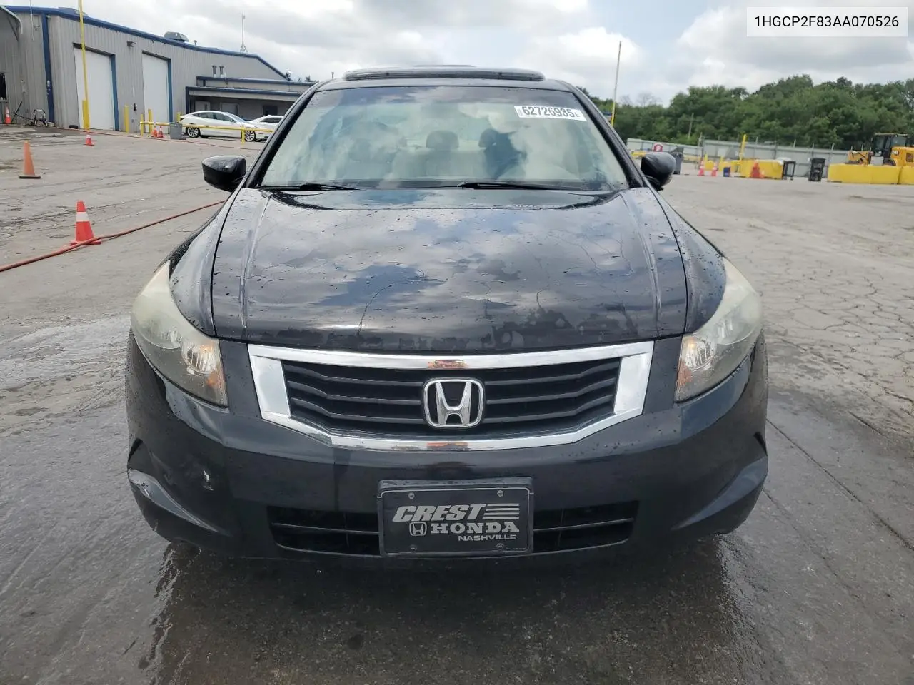 2010 Honda Accord Exl VIN: 1HGCP2F83AA070526 Lot: 62726935