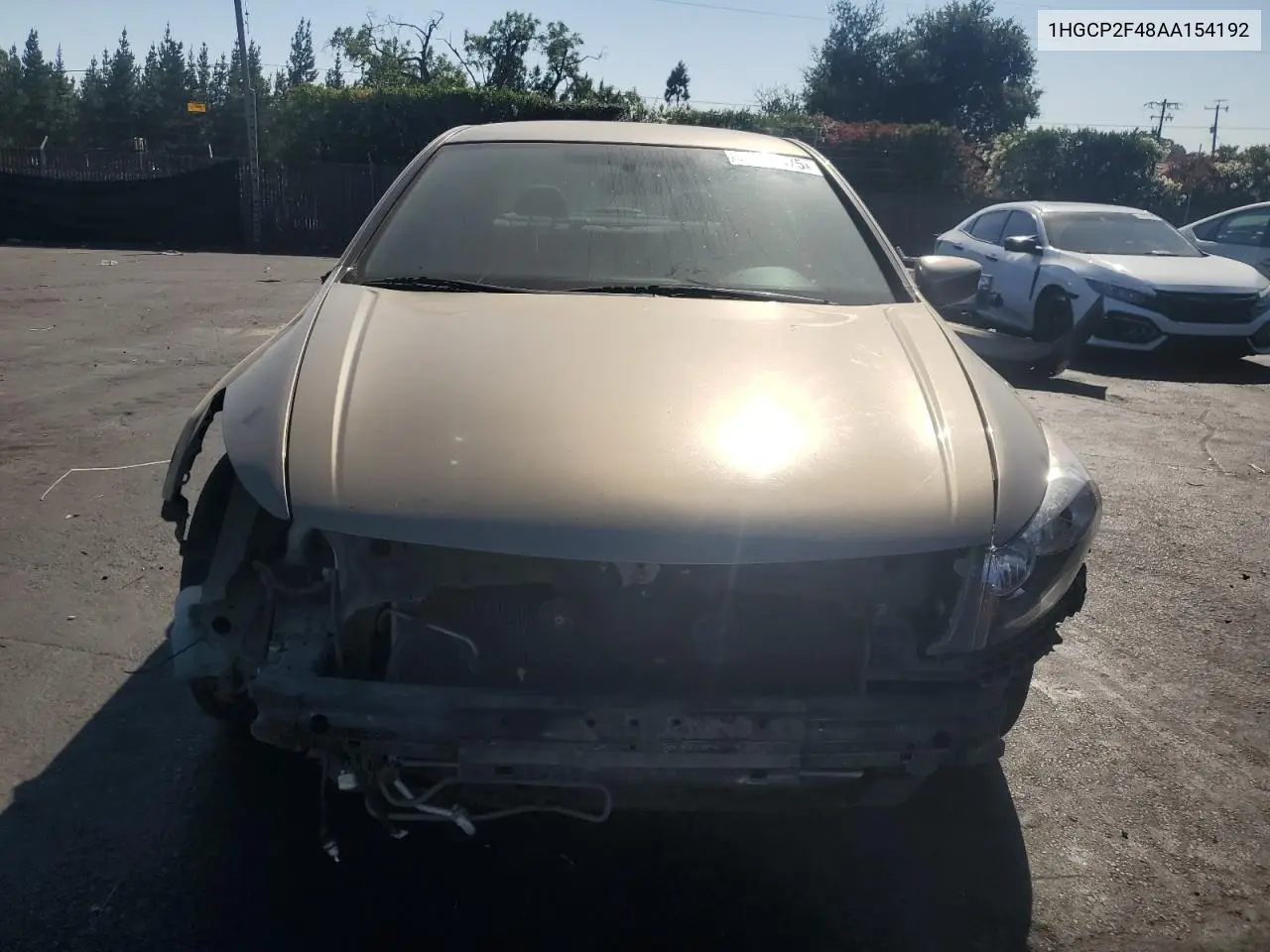 2010 Honda Accord Lxp VIN: 1HGCP2F48AA154192 Lot: 62785375