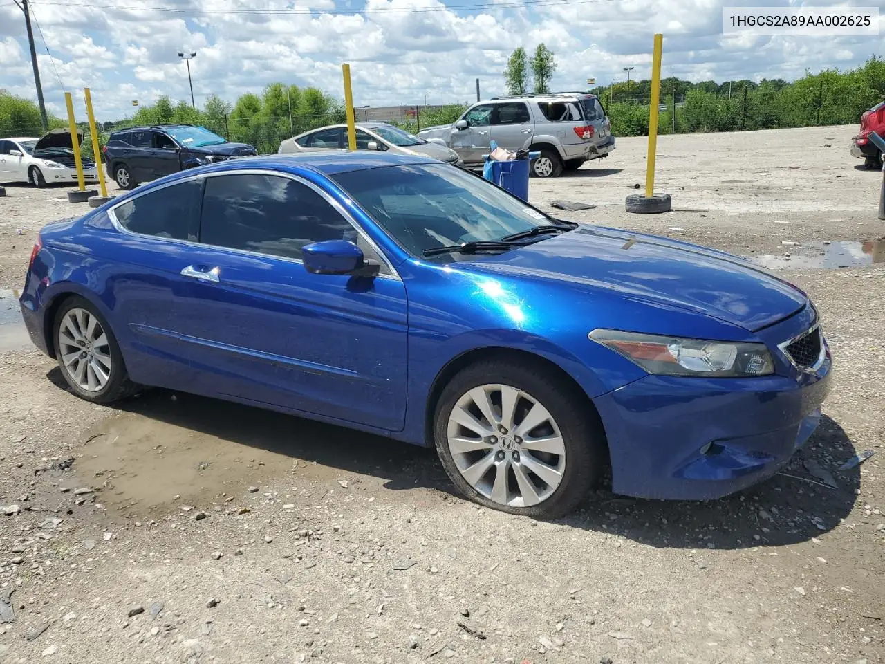 2010 Honda Accord Exl VIN: 1HGCS2A89AA002625 Lot: 62929645