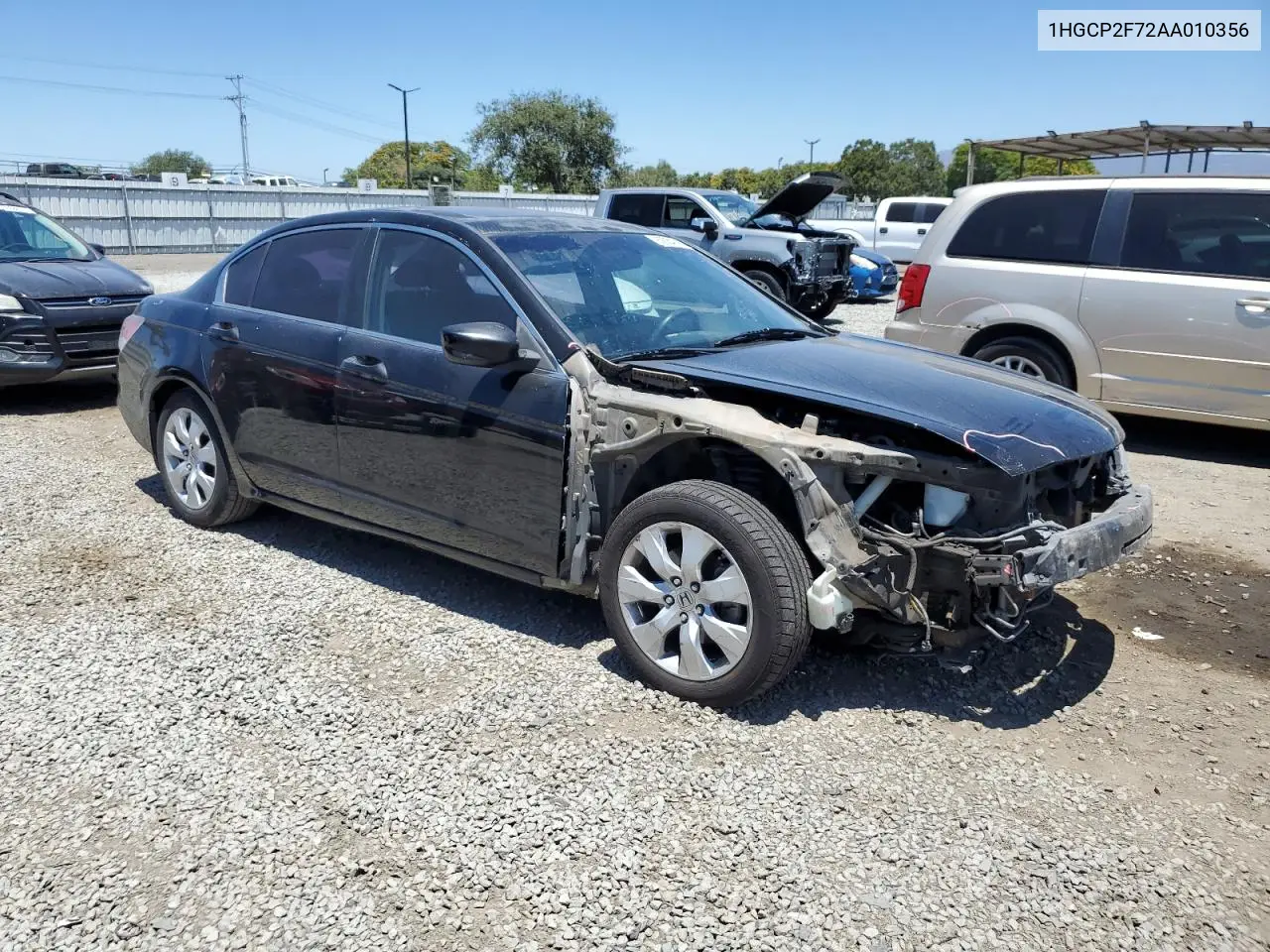 2010 Honda Accord Ex VIN: 1HGCP2F72AA010356 Lot: 62954745
