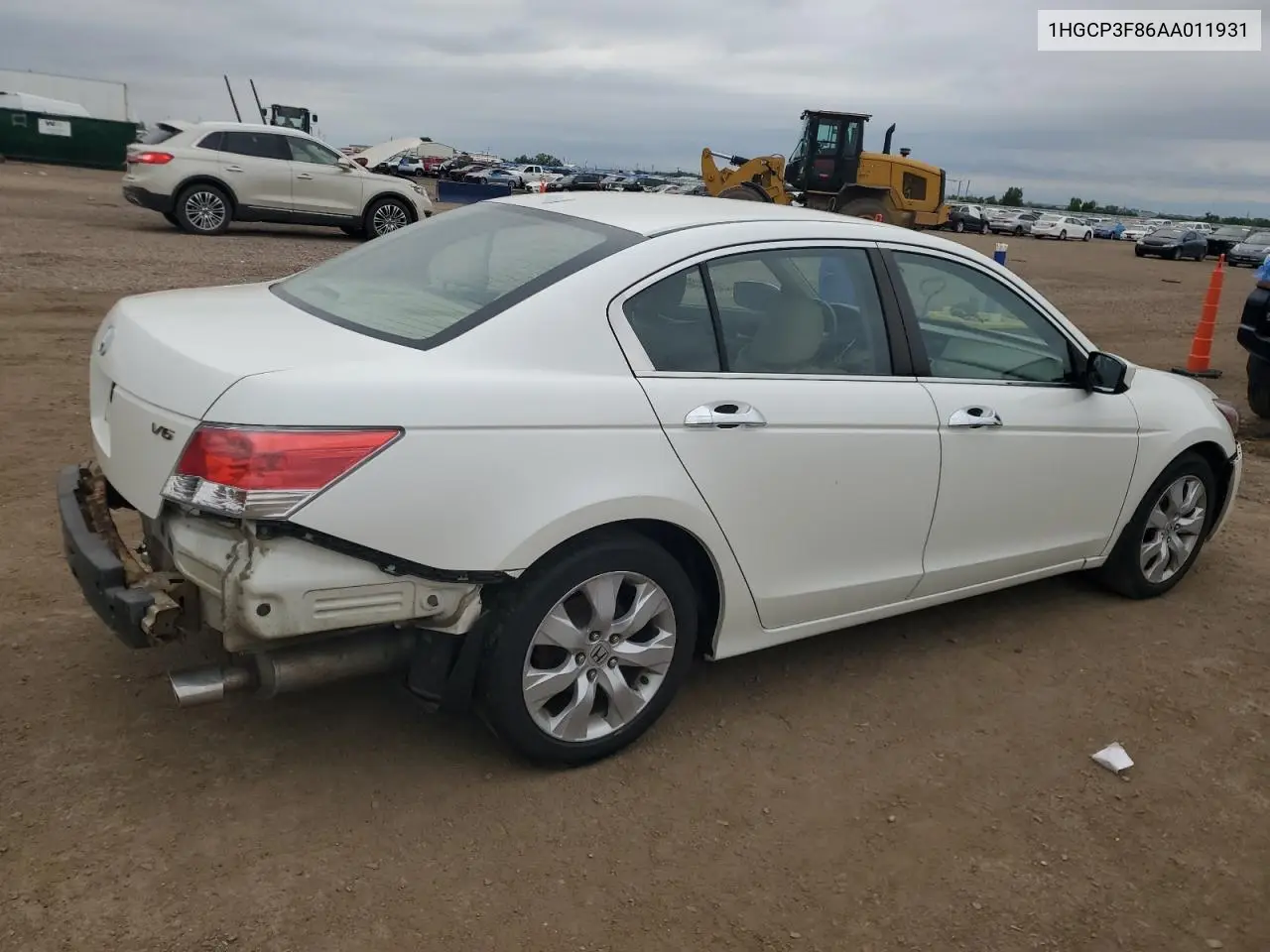 2010 Honda Accord Exl VIN: 1HGCP3F86AA011931 Lot: 63105755