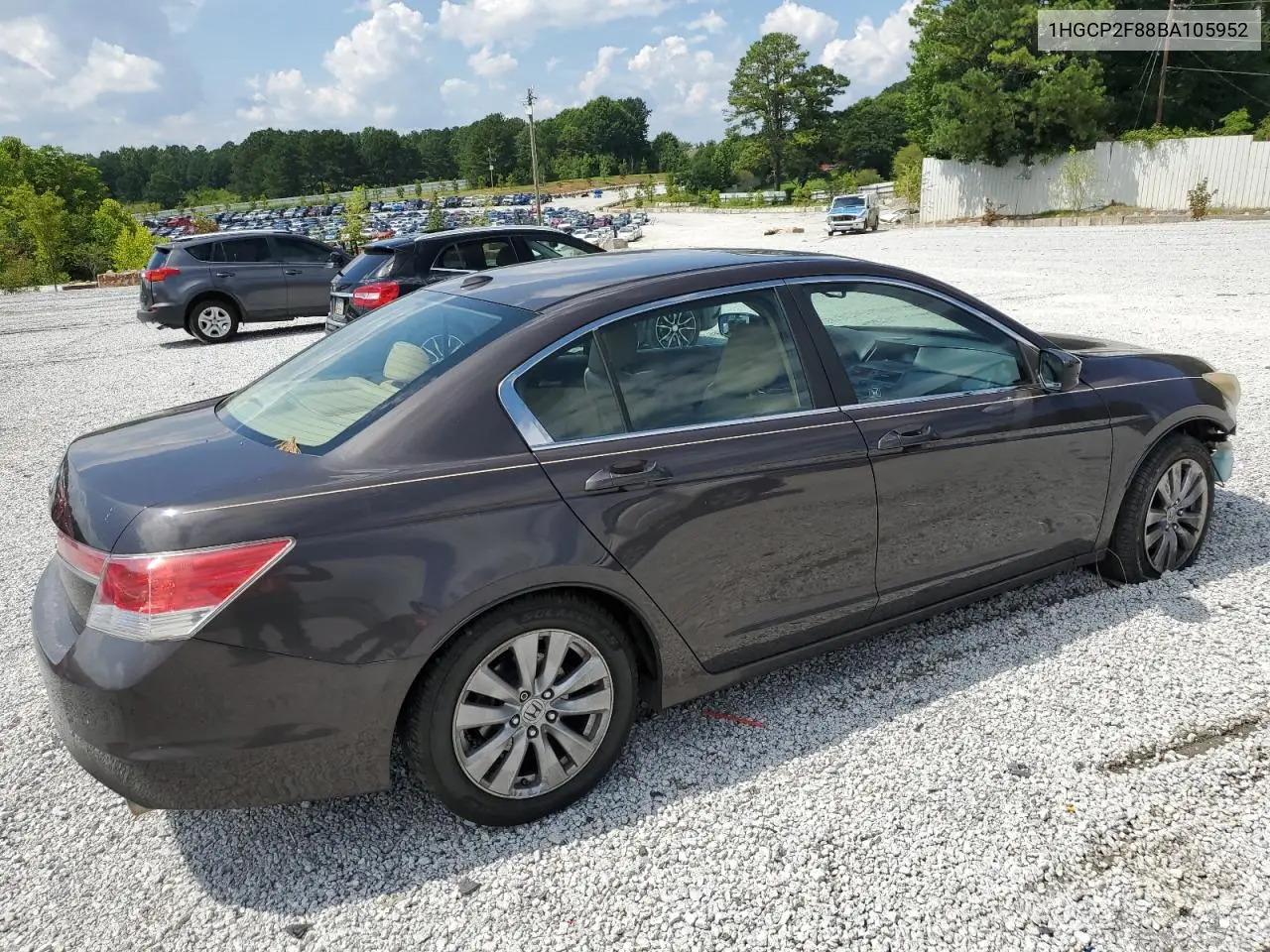 2011 Honda Accord Exl VIN: 1HGCP2F88BA105952 Lot: 62834155