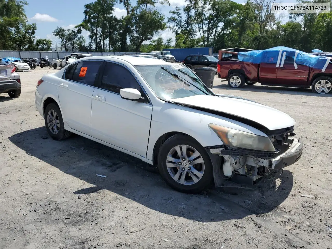 2011 Honda Accord Se VIN: 1HGCP2F67BA114723 Lot: 63059975