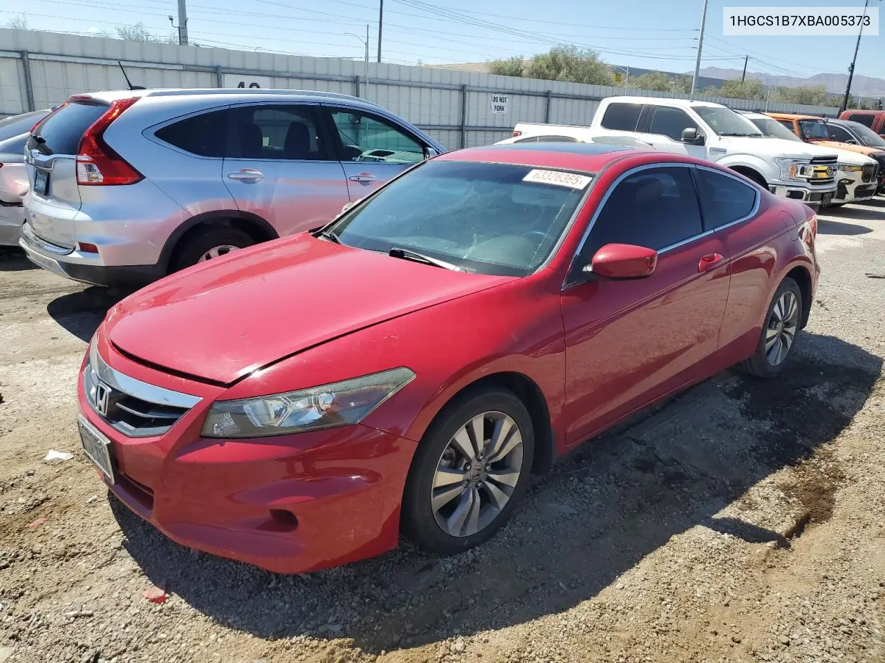 2011 Honda Accord Ex VIN: 1HGCS1B7XBA005373 Lot: 63326365