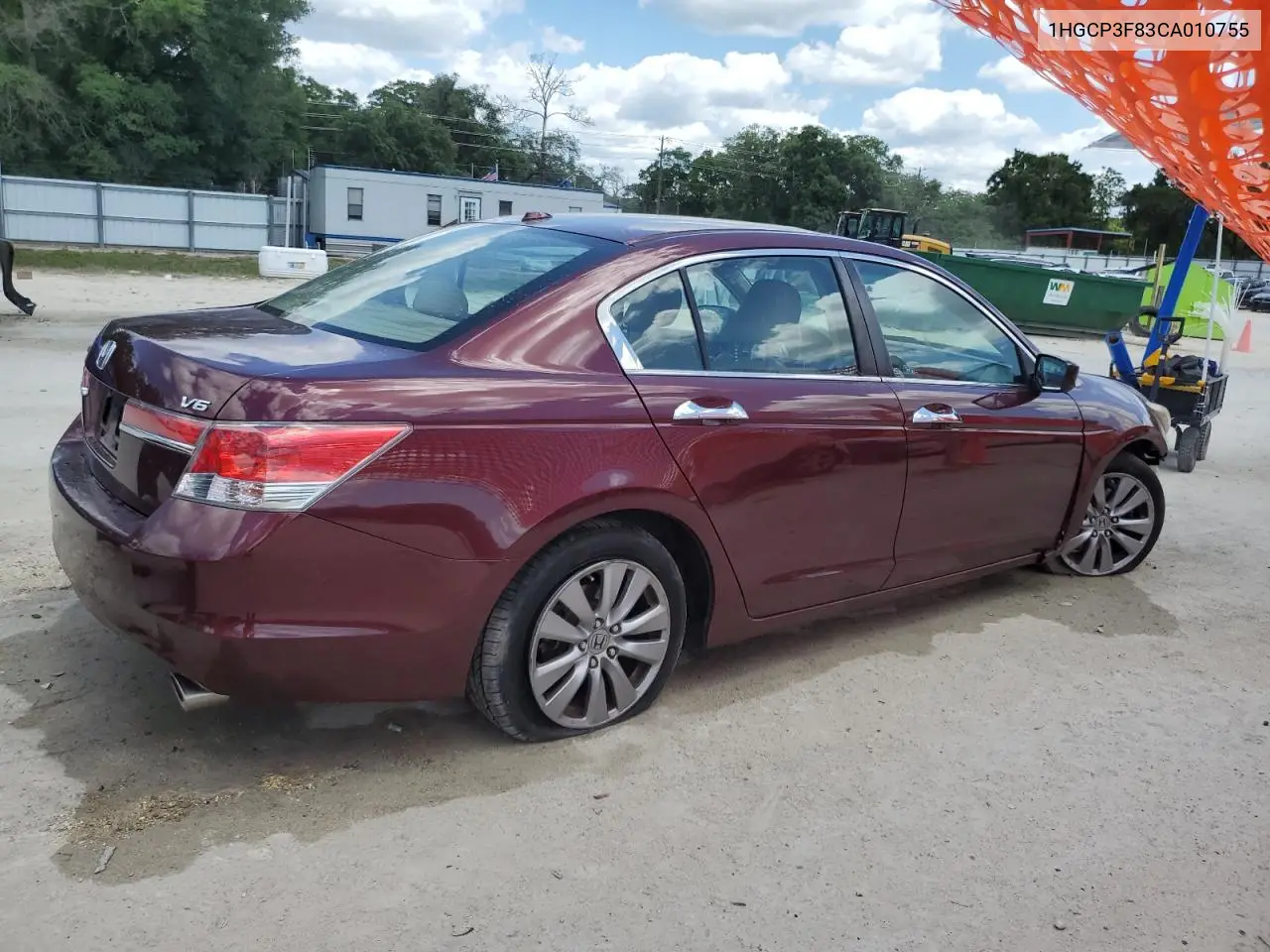 2012 Honda Accord Exl VIN: 1HGCP3F83CA010755 Lot: 57069565