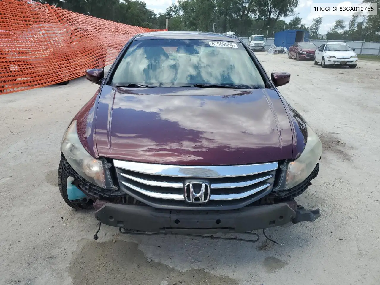 2012 Honda Accord Exl VIN: 1HGCP3F83CA010755 Lot: 57069565
