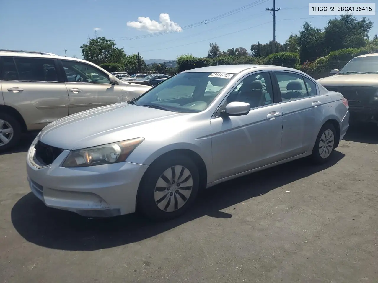 2012 Honda Accord Lx VIN: 1HGCP2F38CA136415 Lot: 57111115