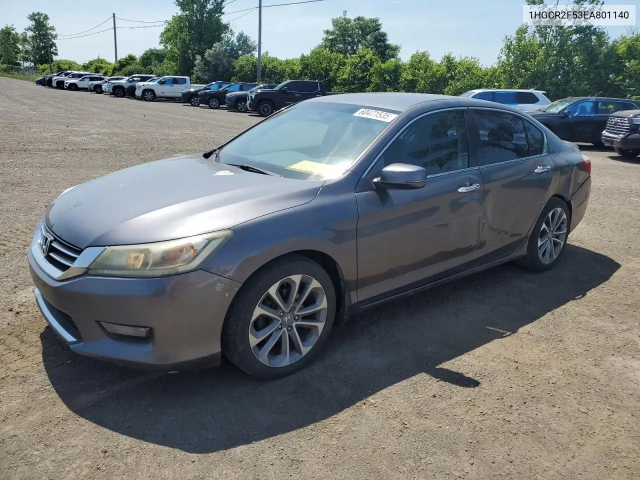 2014 Honda Accord Sport VIN: 1HGCR2F53EA801140 Lot: 60471535
