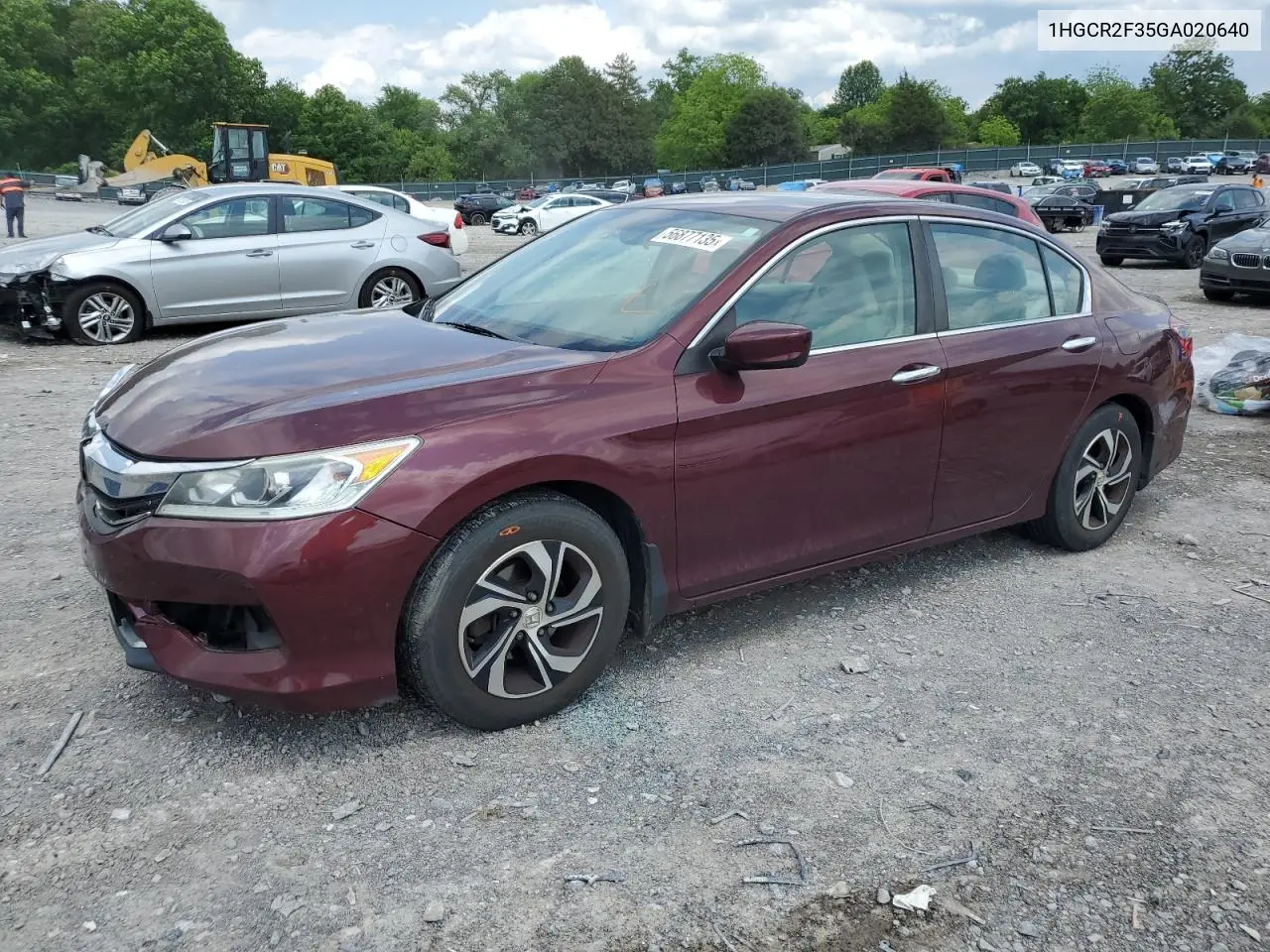 2016 Honda Accord Lx VIN: 1HGCR2F35GA020640 Lot: 56877135