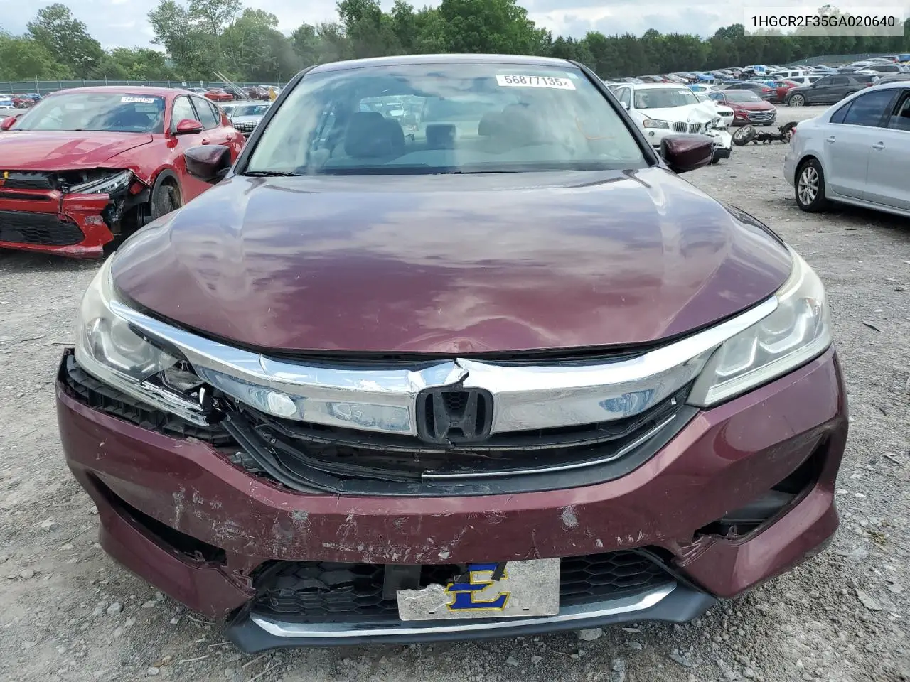 2016 Honda Accord Lx VIN: 1HGCR2F35GA020640 Lot: 56877135