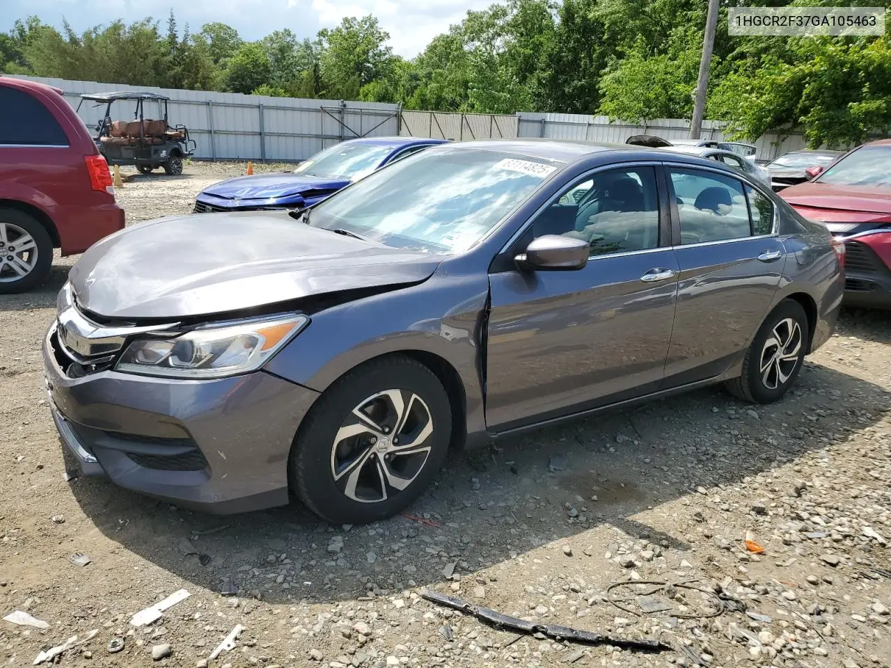 2016 Honda Accord Lx VIN: 1HGCR2F37GA105463 Lot: 63114825