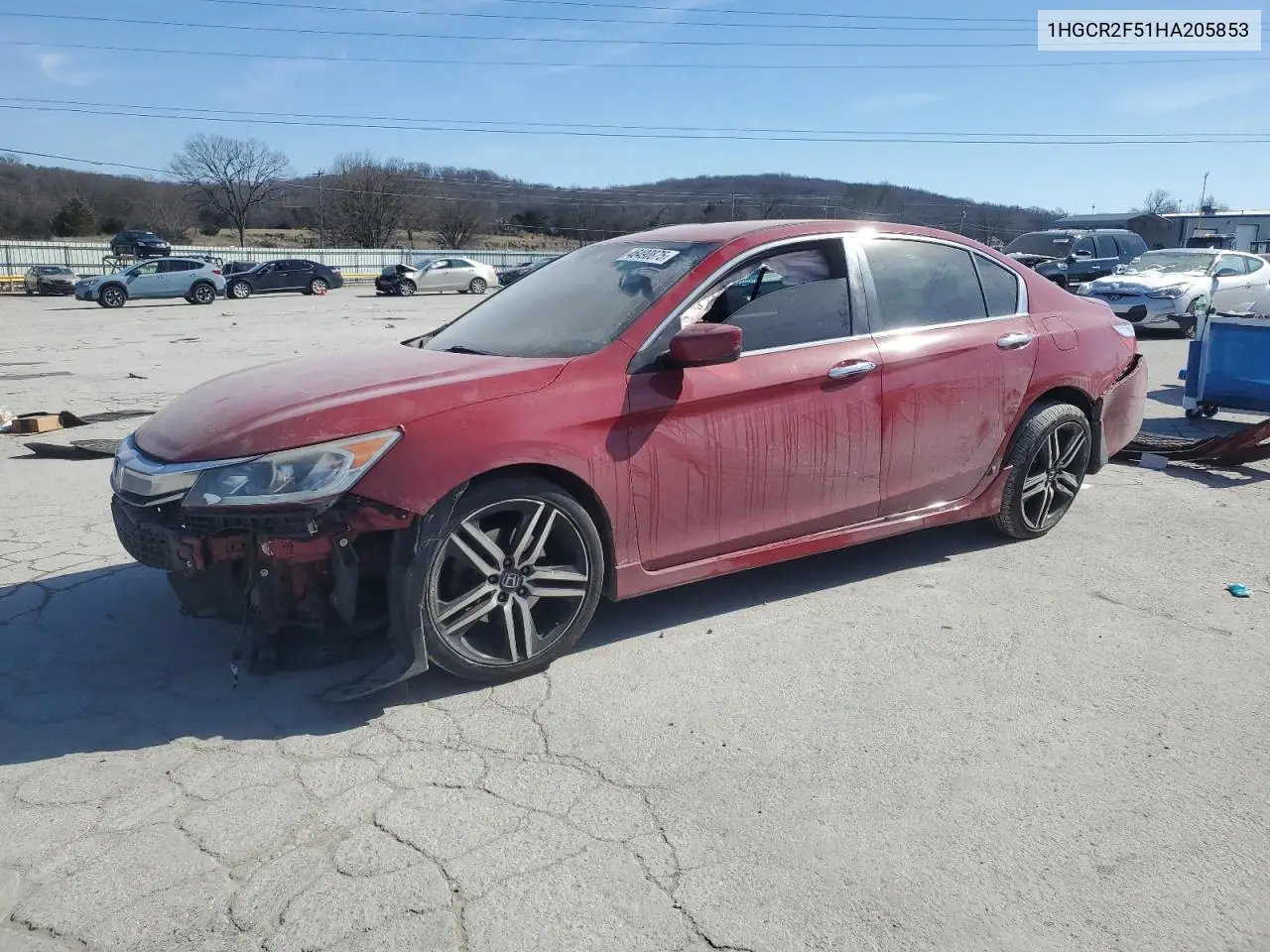 2017 Honda Accord Sport VIN: 1HGCR2F51HA205853 Lot: 46490875