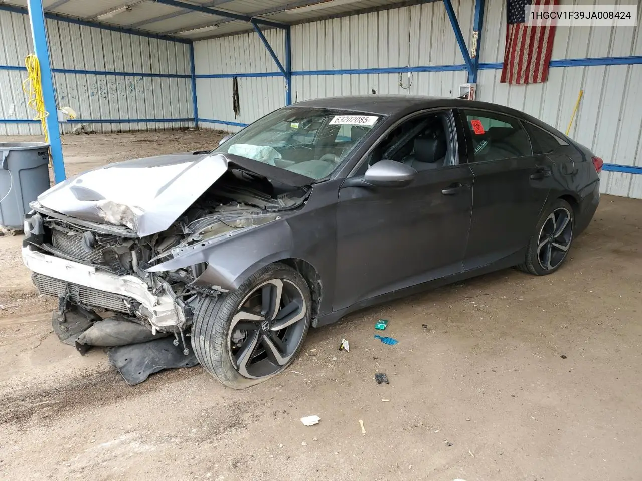 2018 Honda Accord Sport VIN: 1HGCV1F39JA008424 Lot: 63202085