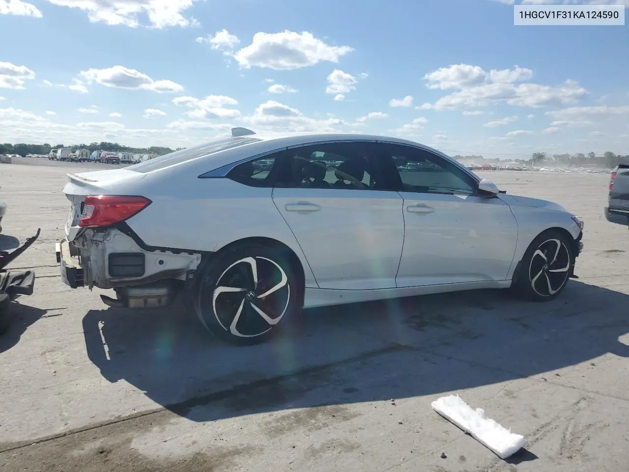 2019 Honda Accord Sport VIN: 1HGCV1F31KA124590 Lot: 58052295