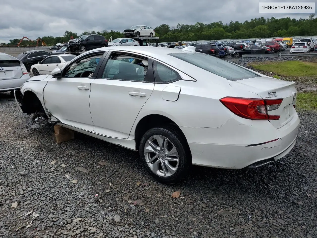 2019 Honda Accord Lx VIN: 1HGCV1F17KA125936 Lot: 58786425