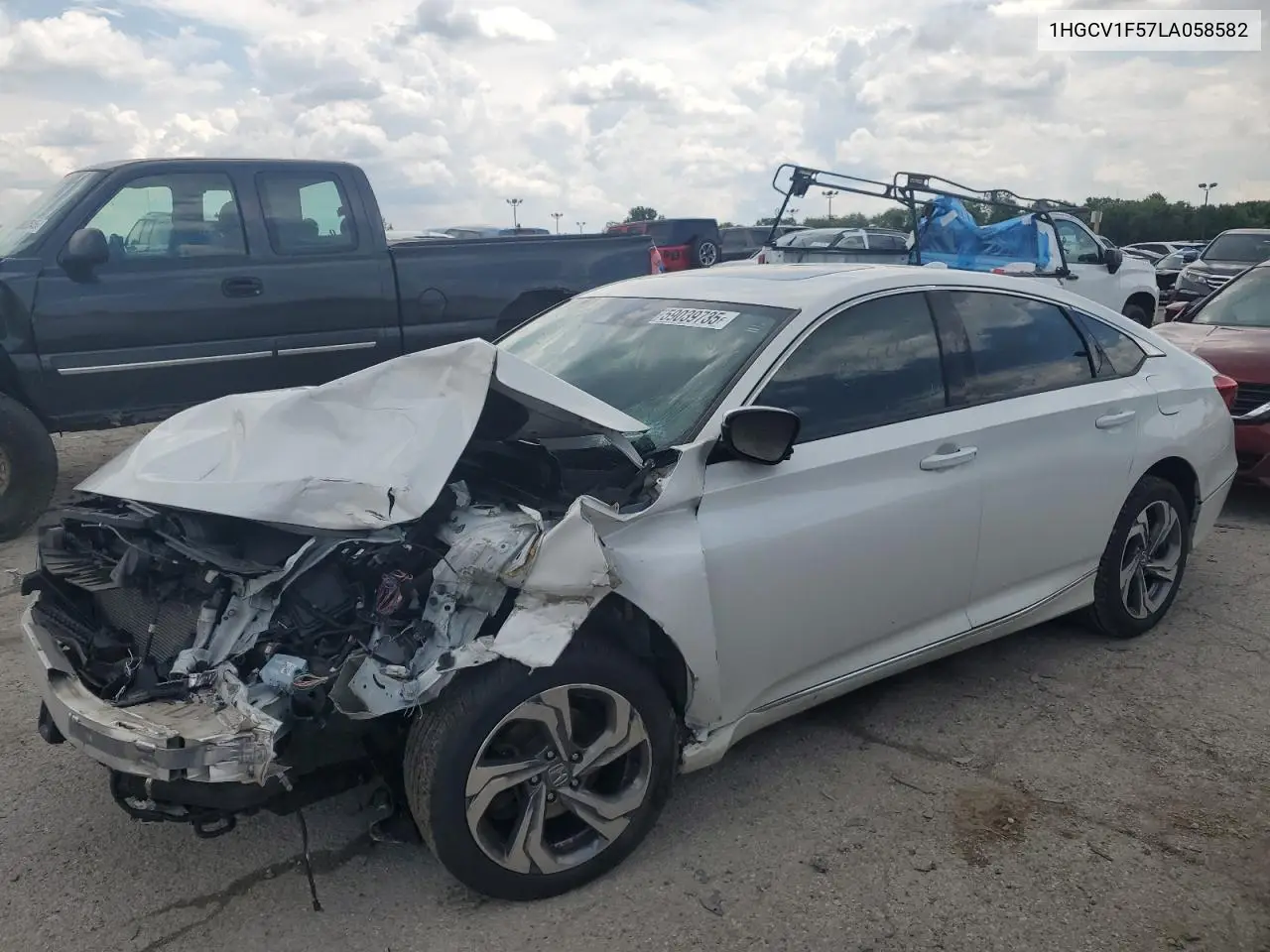 2020 Honda Accord Exl VIN: 1HGCV1F57LA058582 Lot: 59039735