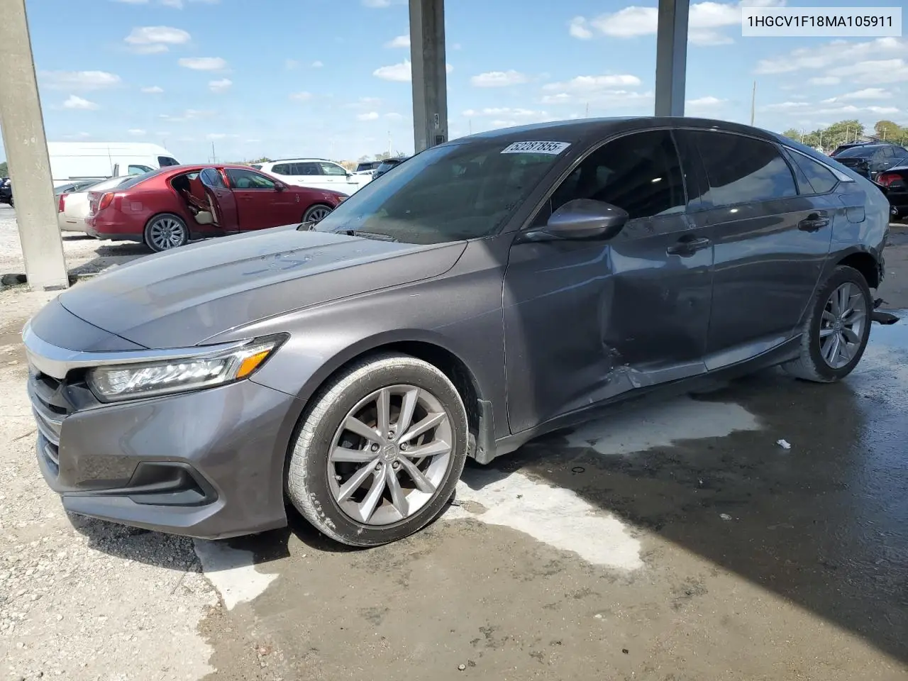 2021 Honda Accord Lx VIN: 1HGCV1F18MA105911 Lot: 52287855