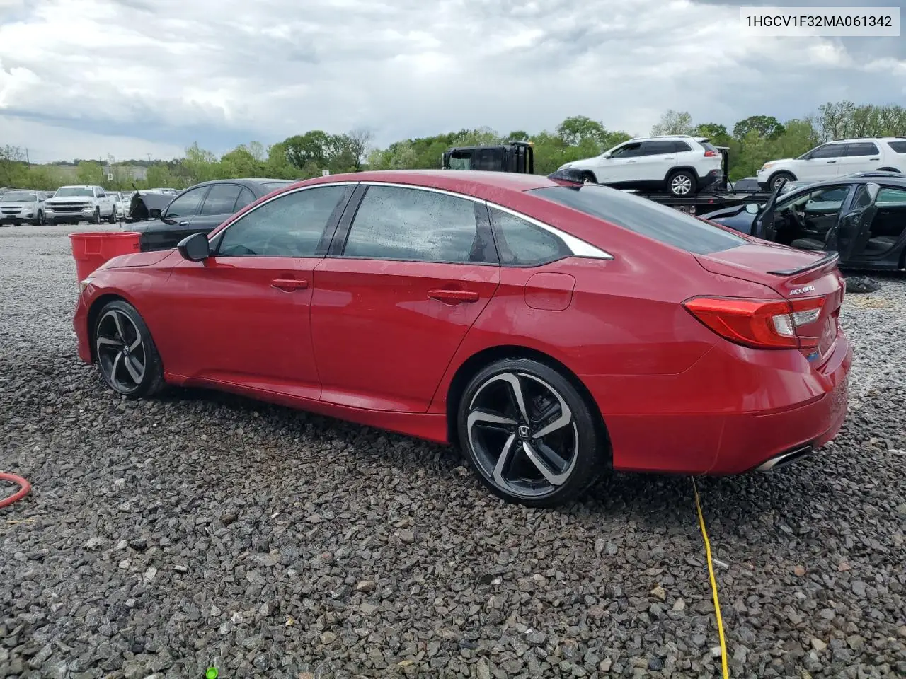 2021 Honda Accord Sport VIN: 1HGCV1F32MA061342 Lot: 52614685