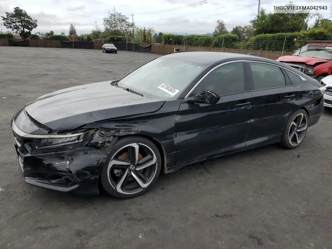 2021 Honda Accord Sport VIN: 1HGCV1F3XMA042943 Lot: 53166505