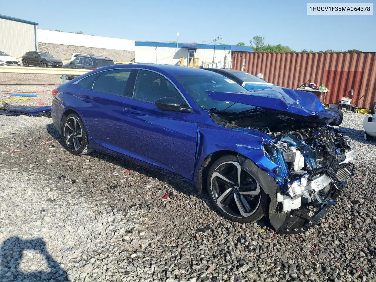2021 Honda Accord Sport VIN: 1HGCV1F35MA064378 Lot: 53691715