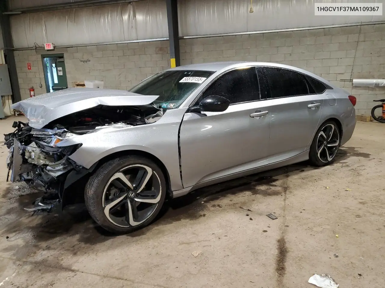 2021 Honda Accord Sport VIN: 1HGCV1F37MA109367 Lot: 56870155
