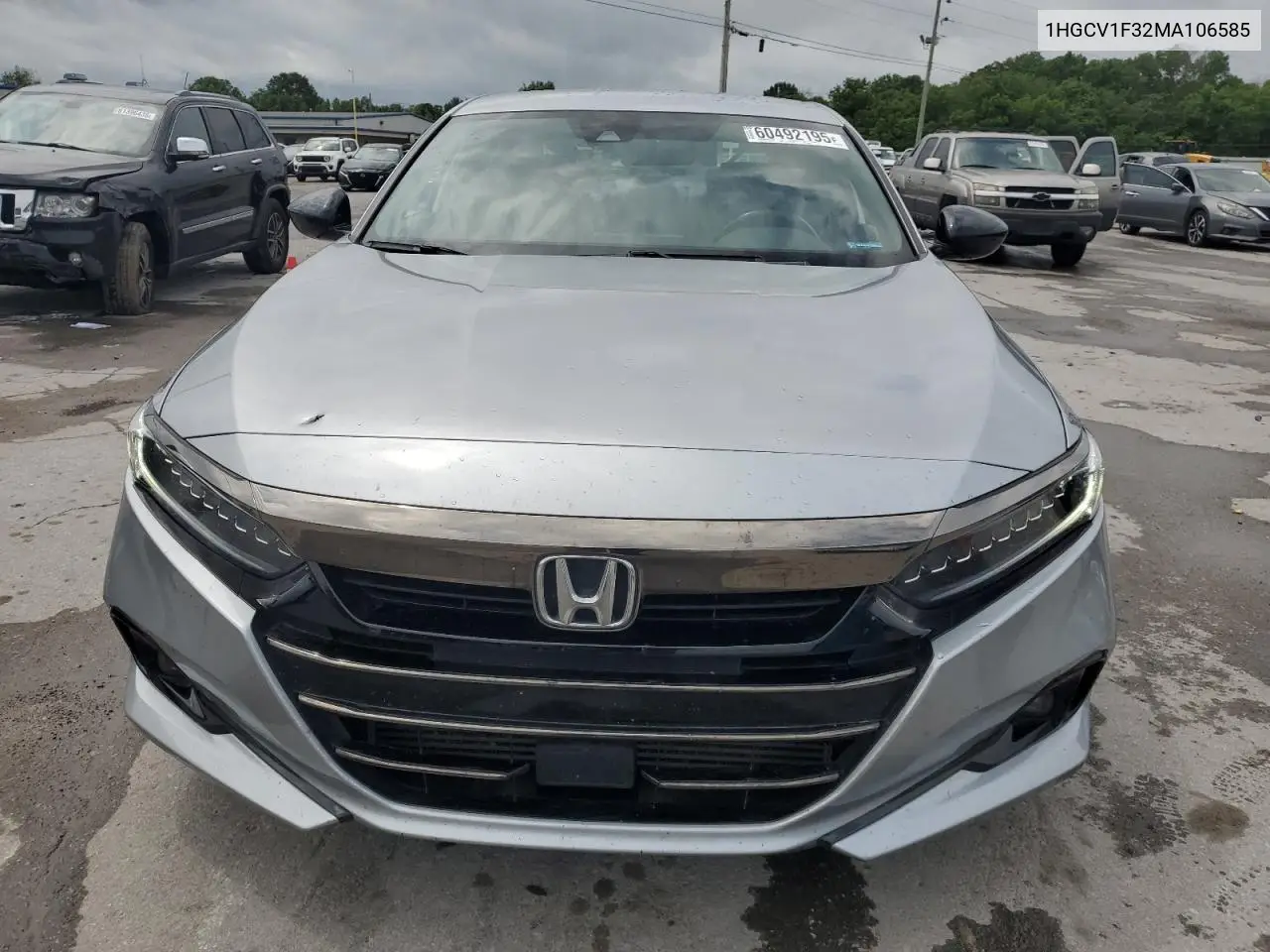 2021 Honda Accord Sport VIN: 1HGCV1F32MA106585 Lot: 60492195