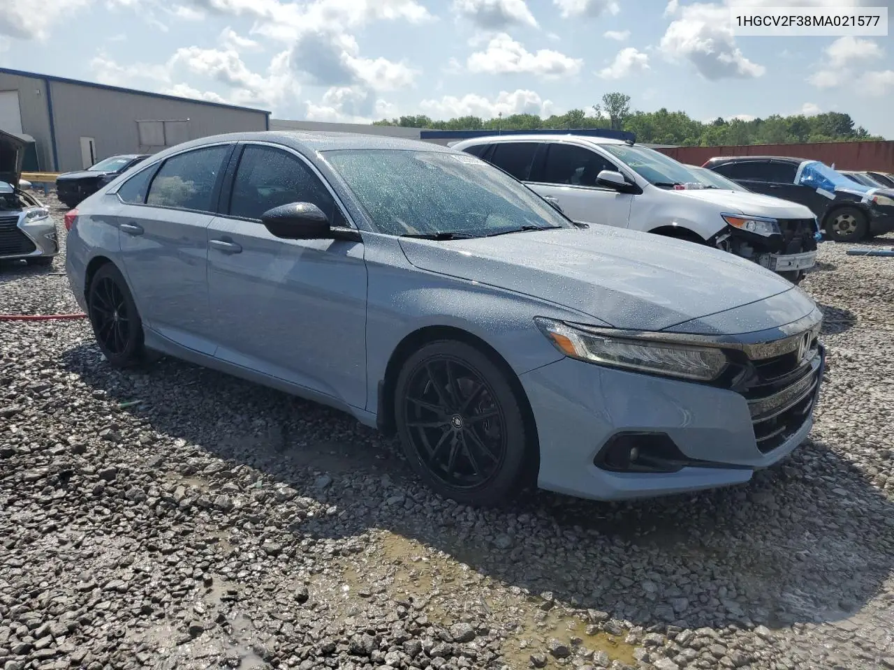 2021 Honda Accord Sport VIN: 1HGCV2F38MA021577 Lot: 62686645