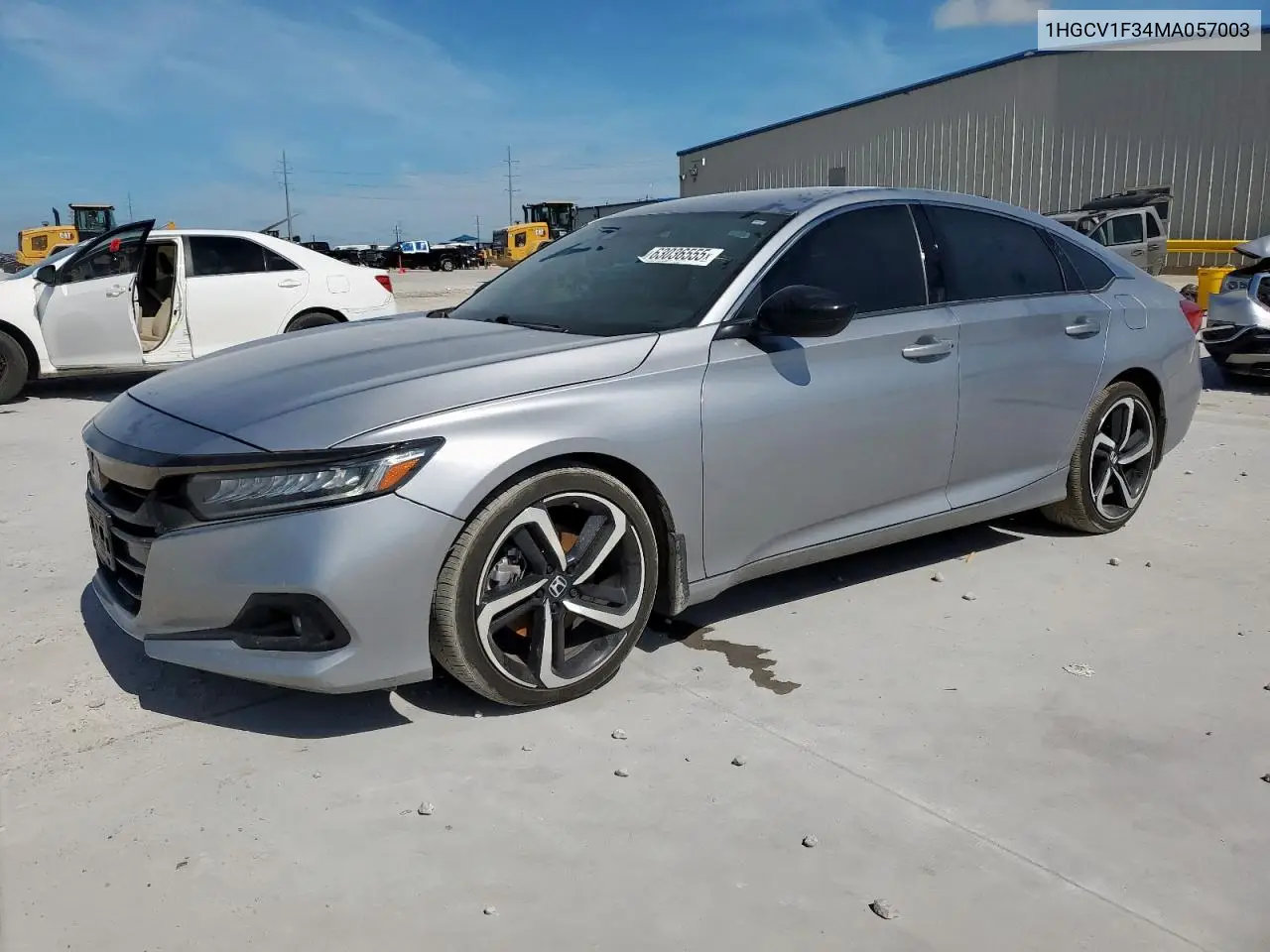 2021 Honda Accord Sport VIN: 1HGCV1F34MA057003 Lot: 63036555