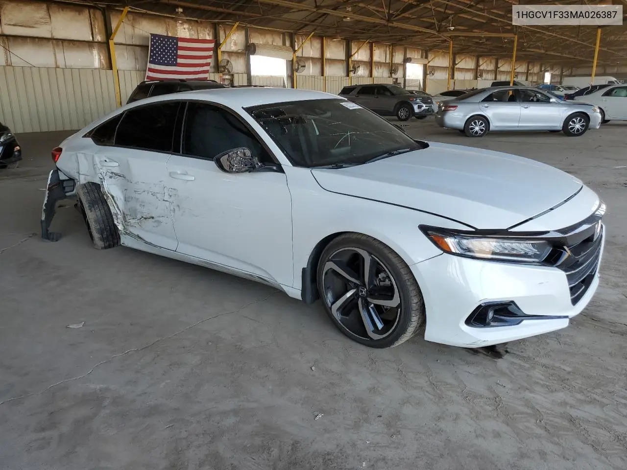 2021 Honda Accord Sport VIN: 1HGCV1F33MA026387 Lot: 63233755