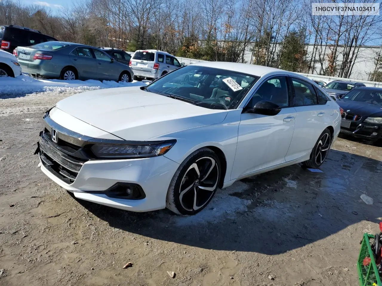 2022 Honda Accord Sport VIN: 1HGCV1F37NA103411 Lot: 45031815