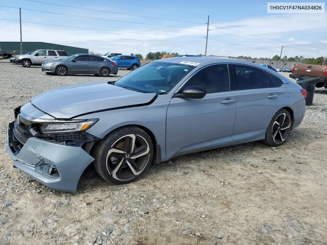 2022 Honda Accord Sport Se VIN: 1HGCV1F47NA034826 Lot: 46471575