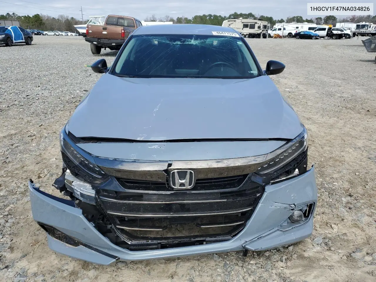 2022 Honda Accord Sport Se VIN: 1HGCV1F47NA034826 Lot: 46471575