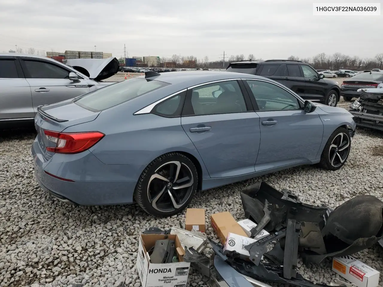 2022 Honda Accord Hybrid Sport VIN: 1HGCV3F22NA036039 Lot: 48056975