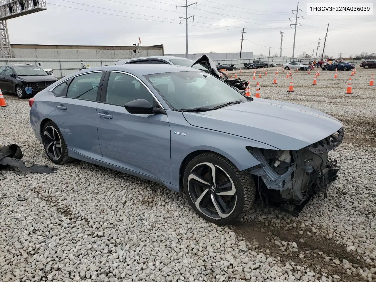 2022 Honda Accord Hybrid Sport VIN: 1HGCV3F22NA036039 Lot: 48056975