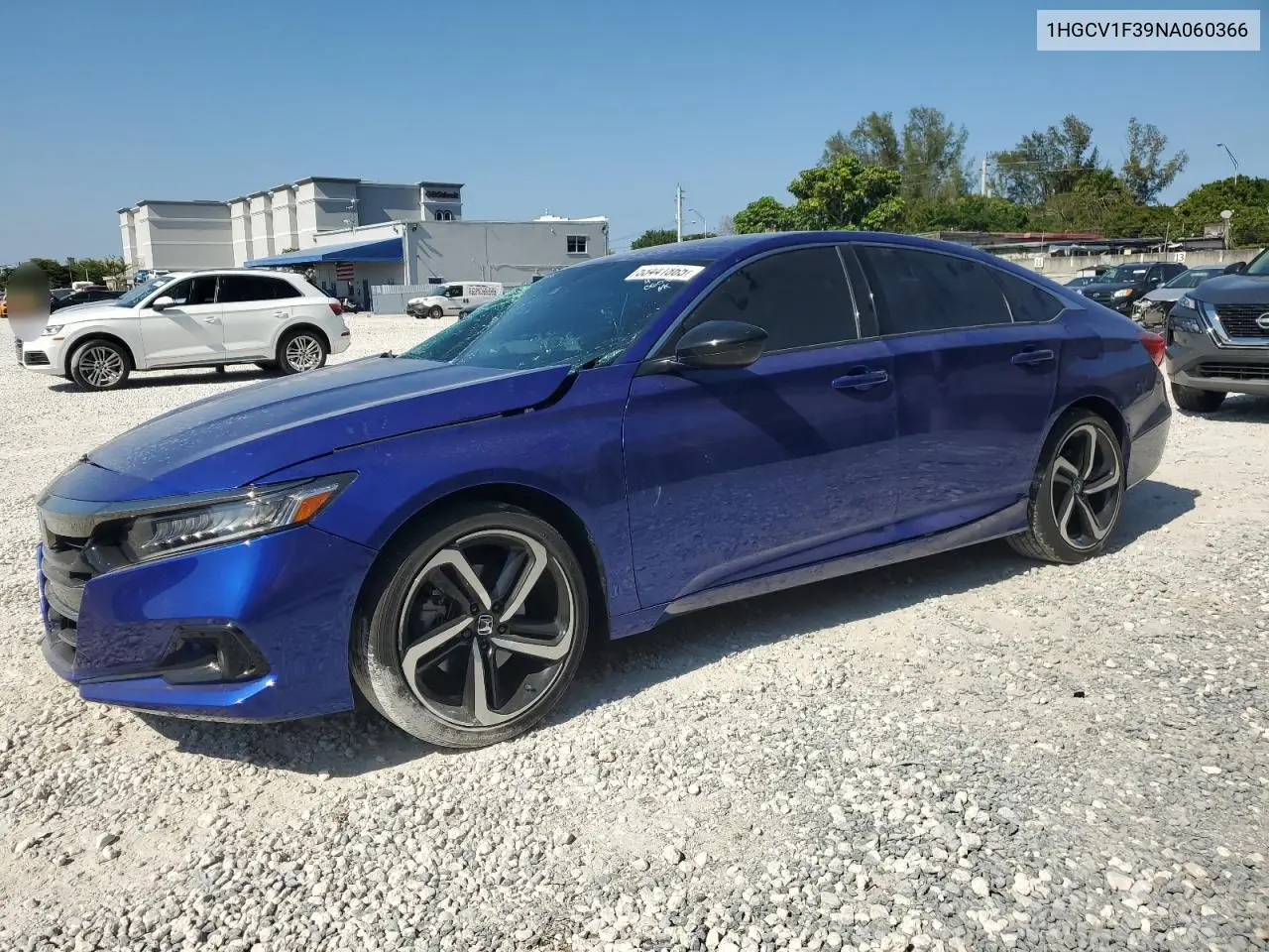 2022 Honda Accord Sport VIN: 1HGCV1F39NA060366 Lot: 53441865