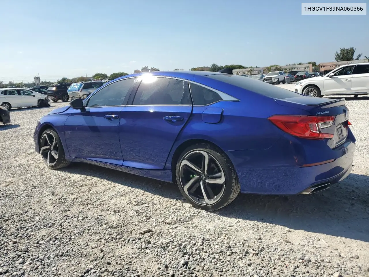2022 Honda Accord Sport VIN: 1HGCV1F39NA060366 Lot: 53441865