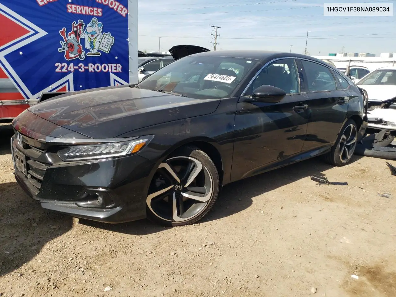2022 Honda Accord Sport VIN: 1HGCV1F38NA089034 Lot: 56474585