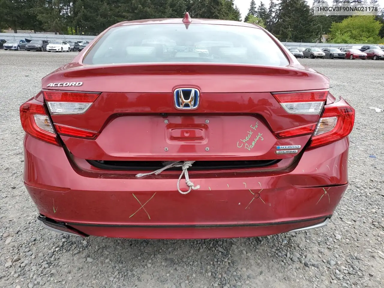 2022 Honda Accord Touring Hybrid VIN: 1HGCV3F90NA021178 Lot: 56506255